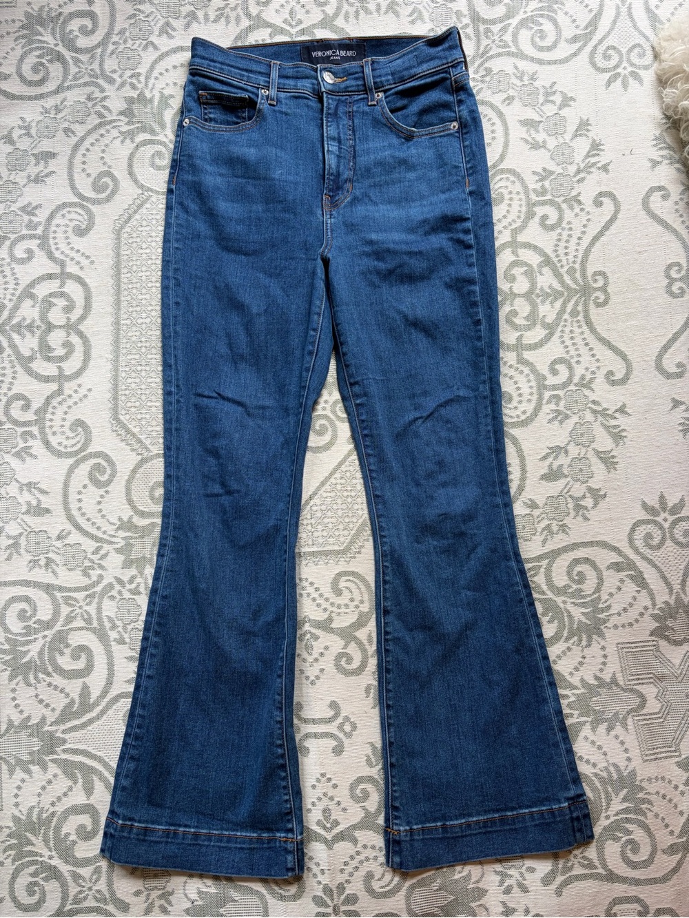 Veronica Beard “Carson Ankle Flare High Rise” Jeans